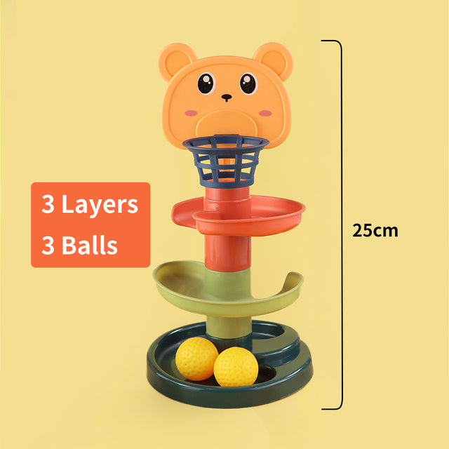 2-9 Layers Baby Toy Rotating Rolling Ball Gliding Tower Toddler Toy Rotating Early Educations Track Ball Baby Toys Gift for Kids