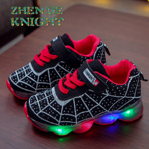 Size 21-35 Baby LED Shoes with Lights Boys Luminous Baby Girls Shoes Glowing Sneakers for Children Mesh Toddler Shoes for Kids